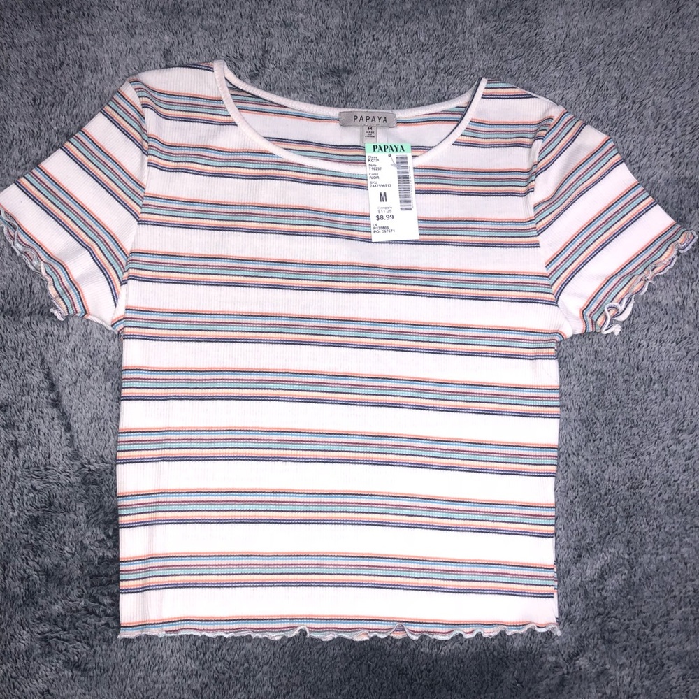 Papaya Lettuce Edge Crop Top